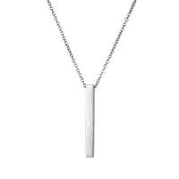 Titanium Steel Necklace with 1.97inch extender chain polished fashion jewelry & Unisex 1mm 34.7*3.8mm Sold By Strand