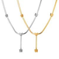 Titanium Steel Necklace with 1.97inch extender chain Butterfly Vacuum Ion Plating fashion jewelry & for woman Sold Per Approx 17.72 Inch Strand