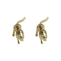 Brass Stud Earring Tiger gold color plated fashion jewelry & for woman nickel lead & cadmium free 25mm Sold By Pair