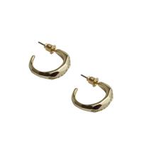 Brass Stud Earring Letter C gold color plated fashion jewelry & micro pave cubic zirconia & for woman nickel lead & cadmium free 30mm Sold By Pair