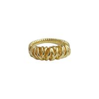 Ring Finger mosiądz, Pączek, Platerowane w kolorze złota, biżuteria moda & dla kobiety, bez zawartości niklu, ołowiu i kadmu, rozmiar:7, sprzedane przez PC