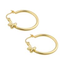 Messing Huggie Hoop Earring, gold plated, mode sieraden & micro pave zirconia & voor vrouw, nikkel, lood en cadmium vrij, 28x26x2mm, Verkocht door pair