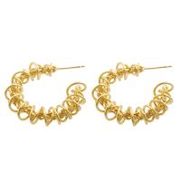 Messing Stud ørering, guldfarve belagt, mode smykker & for kvinde, nikkel, bly & cadmium fri, 43x35x8mm, Solgt af par