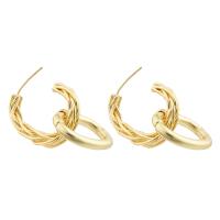 Boucles d'oreilles pendantes en laiton, Placage de couleur d'or, bijoux de mode & pour femme, protéger l'environnement, sans nickel, plomb et cadmium, 21x23x5mm, Vendu par paire