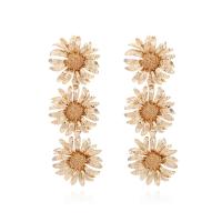 Zinc Alloy Drop Earrings Chrysamthemum plated fashion jewelry nickel lead & cadmium free Sold By Pair