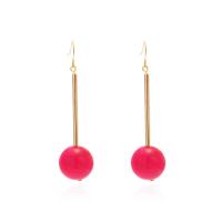 Iron Earring with Resin Round plated fashion jewelry red nickel lead & cadmium free Sold By Pair