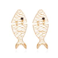 Zinc Alloy Drop Earrings with Plastic Fish plated fashion jewelry nickel lead & cadmium free Sold By Pair