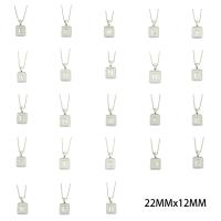 Stainless Steel Jewelry Necklace 304 Stainless Steel Square plated fashion jewelry silver color Length 460 mm Sold By PC