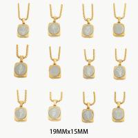 Stainless Steel Jewelry Necklace 304 Stainless Steel Square plated fashion jewelry golden Length 496 mm Sold By PC