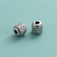 925 Sterling Silver Spacer Bead, barrel, DIY & hollow, 8.30x8.50mm, Hole:Approx 2.8mm, Sold By PC