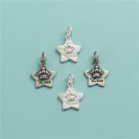 925 Sterling Silver Pendant, Star, DIY, more colors for choice, 11.80x13.60mm, Hole:Approx 3.9mm, Sold By PC