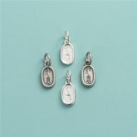925 Sterling Silver Pendant, Ruyi, DIY, more colors for choice, 6.30x11.50mm, Hole:Approx 3.8mm, Sold By PC