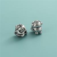 925 Sterling Silver Spacer Bead, Fabulous Wild Beast, DIY, 12.80x14.40mm, Hole:Approx 2.9mm, Sold By PC