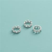 925 Sterling Silver Spacer Bead, Crown, DIY & hollow, silver color, 7.70x2.70mm, Hole:Approx 6mm, Sold By PC