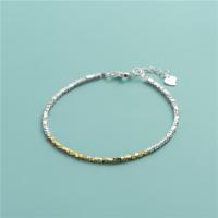 925 prata esterlina pulseira, with 1.2inch extender chain, banhado, joias de moda & para mulher, 1.50mm, comprimento Aprox 6.3 inchaltura, vendido por PC