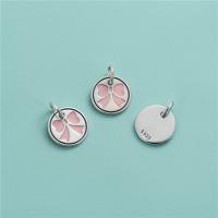 925 Sterling Silver Pendant, Flat Round, DIY & epoxy gel, silver color, 12mm, Hole:Approx 3.6mm, Sold By PC