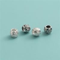 argent sterling 925 perle à grand trou, Rond, DIY, plus de couleurs à choisir, 4.60mm, Trou:Environ 3mm, Vendu par PC