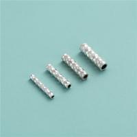 925 Sterling Silver Straight Tube, Round Tube, DIY & flower cut & different size for choice, silver color, Sold By PC