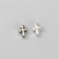 925 Sterling Silver Beads, Cross, DIY, more colors for choice, 7x9mm, Hole:Approx 1.6mm, Sold By PC