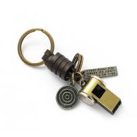 Fecho de chave de liga de zinco, with corda de Couro de vaca, banhado, joias de moda & para mulher, dourado, 100mm, vendido por PC