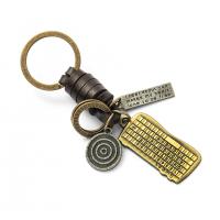 Fecho de chave de liga de zinco, with corda de Couro de vaca, banhado, joias de moda & para mulher, dourado, 110mm, vendido por PC