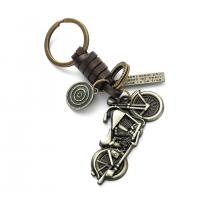 Zinc Alloy Key Clasp with Cowhide Motorcycle plated fashion jewelry & for woman Sold By PC