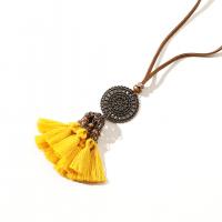 Zinc Alloy Jewelry Necklace with Polyester Yarns fashion jewelry & for woman Length 84 cm Sold By PC