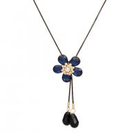 Zinc Alloy Jewelry Necklace with Crystal plated fashion jewelry & for woman two different colored Length 90 cm Sold By PC