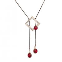 Zinklegierung Schmuck Halskette, mit Kristall, plattiert, Modeschmuck & für Frau & mit Strass, keine, 35x35mm, Länge:90 cm, verkauft von PC