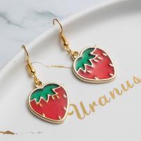 Zinc Alloy Drop Earrings with Resin gold color plated fashion jewelry & for woman & enamel Sold By Pair