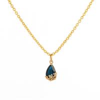 Titanstahl Halskette, mit Harz Strass, mit Verlängerungskettchen von 5cm, goldfarben plattiert, Modeschmuck & für Frau, keine, 15x10mm, Länge:60 cm, verkauft von PC