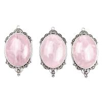 quartzo rosa pingente, Natural & joias de moda & DIY & para mulher, rosa, 36x63x8mm, vendido por PC