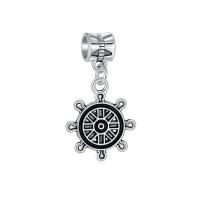 European Style Zinc Alloy Dangle Beads Ship Wheel antique silver color plated vintage & DIY nickel lead & cadmium free 10-30mm Sold By PC