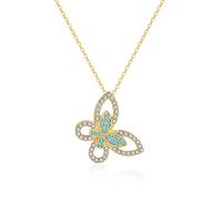Tibetan Style Necklace, Butterfly, plated, for woman & with rhinestone & hollow, more colors for choice, nickel, lead & cadmium free, 35x35mm, Length:Approx 50 cm, Sold By PC