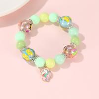 Resin Bracelet, with Tibetan Style, Unicorn, plated, stoving varnish & for woman & enamel & with rhinestone, mixed colors, 12mm,16mm, Length:Approx 16.5-17 cm, Sold By PC