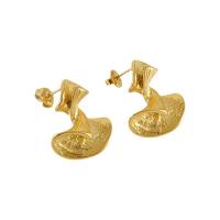 Titanium Steel  Earring, 18K gold plated, fashion jewelry & for woman, golden, 25x20mm, Sold By Pair