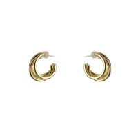 Brass Stud Earring Letter C gold color plated fashion jewelry & for woman nickel lead & cadmium free 20mm Sold By Pair