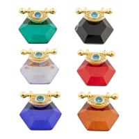 Cubic Zirconia Micro Pave Brass Pendant, with Resin, Hexagon, gold color plated, fashion jewelry & DIY & micro pave cubic zirconia, more colors for choice, nickel, lead & cadmium free, 20x22x4mm, Sold By PC