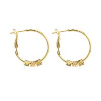 Zinklegierung Ohrringe, goldfarben plattiert, Modeschmuck & für Frau, frei von Nickel, Blei & Kadmium, 27x25mm, verkauft von Paar