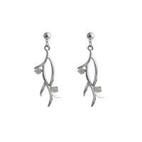 Tibetan Style Drop Earrings, silver color plated, fashion jewelry & for woman, nickel, lead & cadmium free, 55x12mm, Sold By Pair