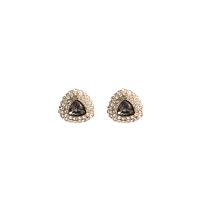 Zinc Alloy Stud Earring silver color plated fashion jewelry & for woman & with rhinestone black nickel lead & cadmium free Sold By Pair