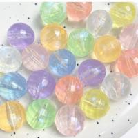 Acrylic Jewelry Beads, Round, plated, DIY, more colors for choice, 16mm, Hole:Approx 1.8mm, 10PCs/Bag, Sold By Bag