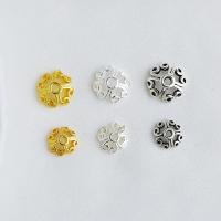 925 Sterling Silver Bead Cap, Four Leaf Clover, plated, DIY & different size for choice & hollow, more colors for choice, Sold By PC