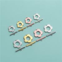 925 Sterling Silver Toggle Clasp, Flower, plated, DIY & different size for choice, more colors for choice, Hole:Approx 1.2mm, Sold By PC