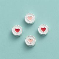 925 Sterling Silver Spacer Bead Round DIY & with heart pattern & epoxy gel Approx 1mm Sold By PC