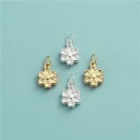 925 Sterling Silver Pendant Flower plated DIY Approx 3.8mm Sold By PC