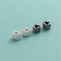 925 Sterling Silver Beads, Flower, DIY & hollow, more colors for choice, 6.30mm, Hole:Approx 4.1mm, Sold By PC