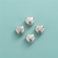 Perles en argent sterling 925, coeur, DIY, plus de couleurs à choisir, 12.30x11.20mm, Trou:Environ 2mm, Vendu par PC