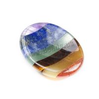 Edelstein Schaben Platte, poliert, Massage, farbenfroh, 35x45x8mm, verkauft von PC