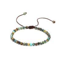 Bracelets turquoises de mode, Turquoise africain, avec corde en nylon & alliage de zinc, fait à la main, Naturel & bijoux de mode & pour femme, multicolore, Vendu par 14-28 cm brin